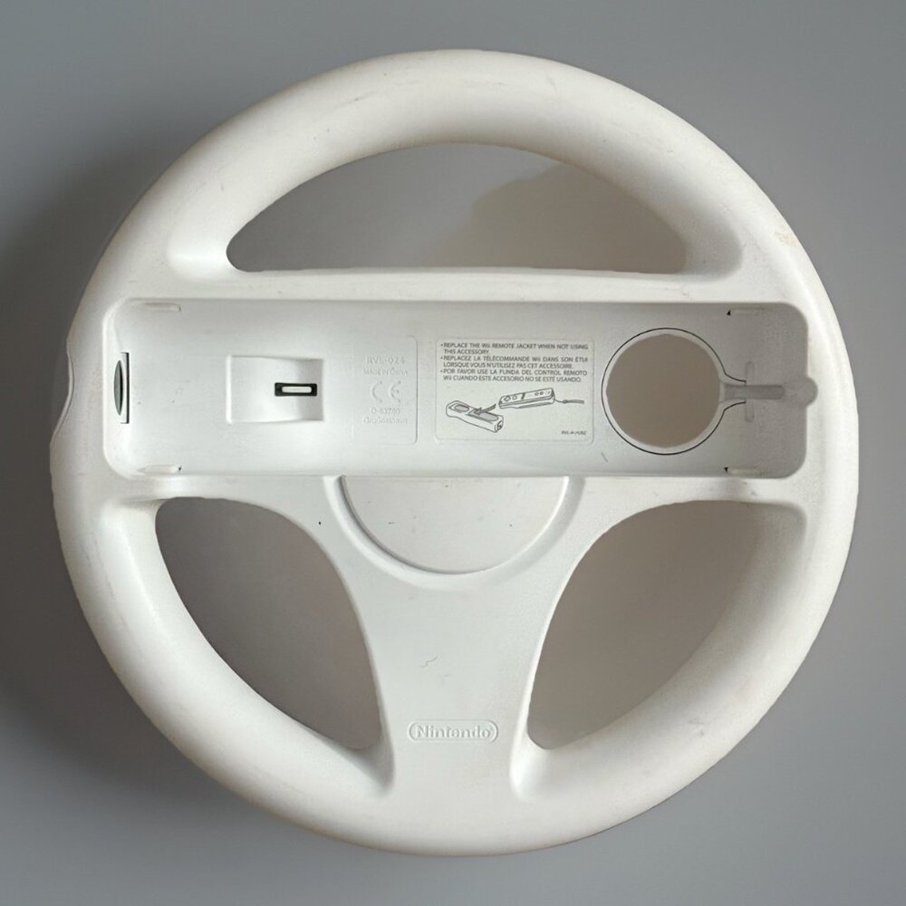 OEM Nintendo White WII WII U Mario Kart Steering Racing‎ Wheel RVL-024 Genuine